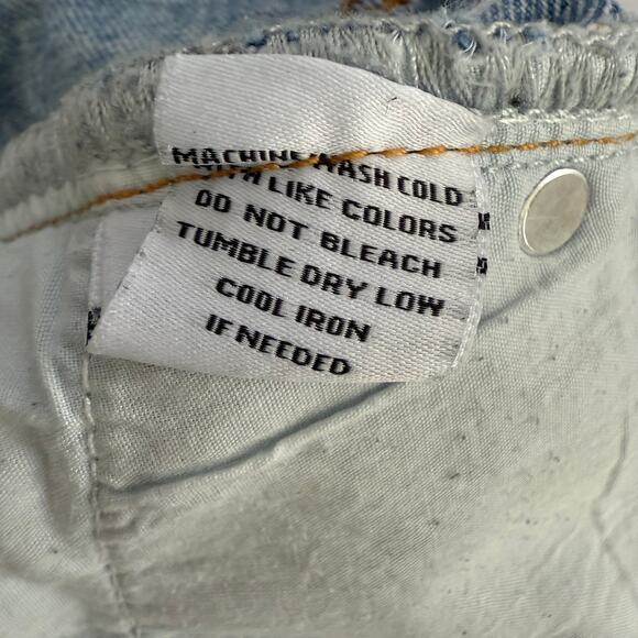 PRINCESS POLLY Sz 6 Trendy Asymmetric Straight Leg Lt Wash Oversized Denim Jeans - Picture 11 of 15